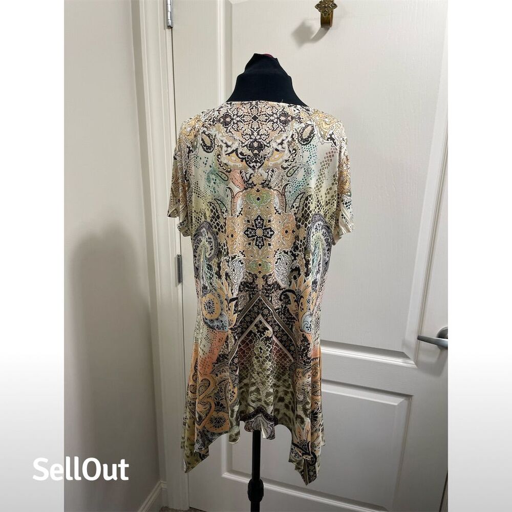 Unity World Wear Women's M Multicolor gathered Embroidered Tunic Top - Picture 3 of 8